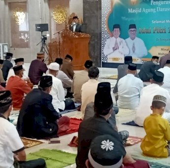 Salat Idul Fitri 1442 Hijriyah di Masjid Aging Darussalam Watansoppeng Digelar Dengan Prokes Ketat