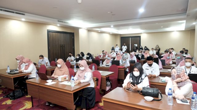 45 auditor Inspektorat Daerah Kabupaten Gowa saat mengikuti Workshop Manajemen Risiko di Travellers Hotel Phinisi Makassar, Rabu, (18/05/2021). (Istimewa)