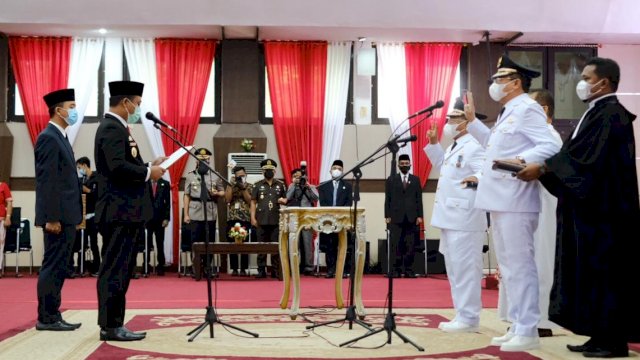 Lantik Bupati dan Wakil Bupati Toraja Utara, Ini pesan Andi Sudirman