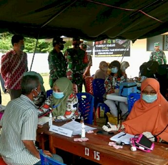 Satgas TMMD 111 Selayar Gelar Vaksinasi Covid-19 di Lingkungan Bitombang