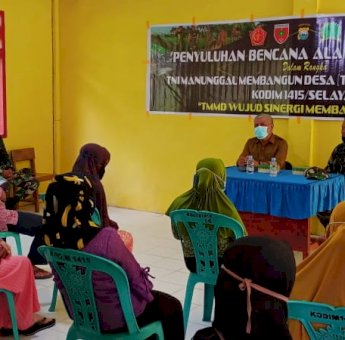 Satgas TMMD 111 Selayar Lakukan Penyuluhan Bencana Alam dan Non Alam ke Warga Bontobangun