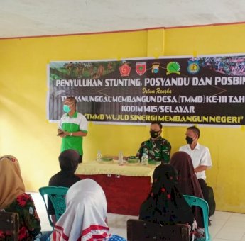 Dukung TMMD 111 Selayar, Persit KCK Gelar Penyuluhan Stunting di Bitombang