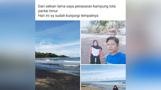 Postingan Facebook salah satu warga pengunjung Kampung Tola.