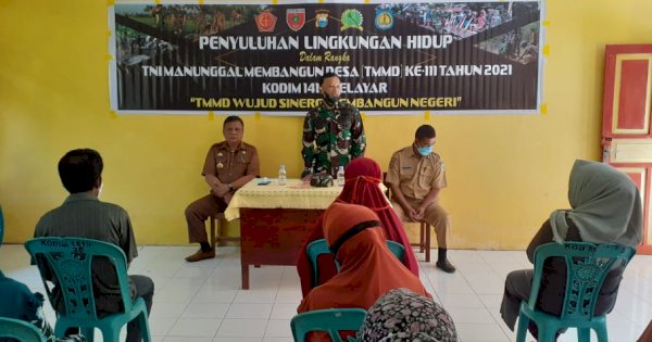 TMMD 111 Selayar Gandeng Dinas Lingkungan Hidup Ajak Warga Bontobangun Majukan Daerah