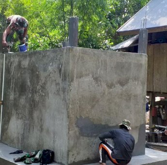 Satgas TMMD 111 Selayar Rampungkan Pembuatan Bak Penampung Air untuk Warga Kamapung Tola