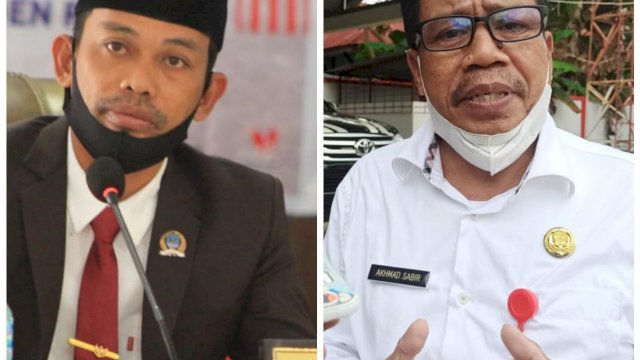 Ketua DPRD Buteng Bobi Ertanto (kiri) dan Kabag Hukum Setda Buteng Akhmad Sabir (kanan)