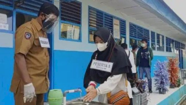 Dinas Pendidikan Kabupaten Sinjai saat melaksanakan Simulasi Pembelajaran Tatap Muka (PTM) terbatas beberapa bulan yang lalu.