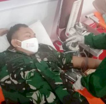 Rangkaian HUT Adyaksa ke 61, Satgas TMMD 111 Selayar Ikut Donor Darah