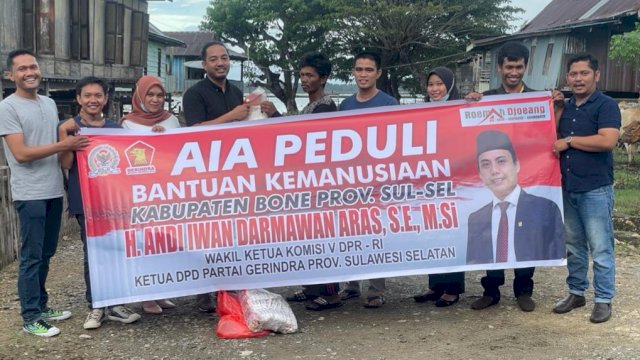 Tim AIA Bone Salurkan Bantuan Korban Puting Beliung di Desa Matajang