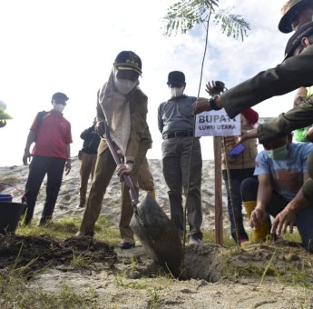 Pemda Lutra Bersama Forkopimda Tanam 3.110 Pohon di Bantaran Sungai