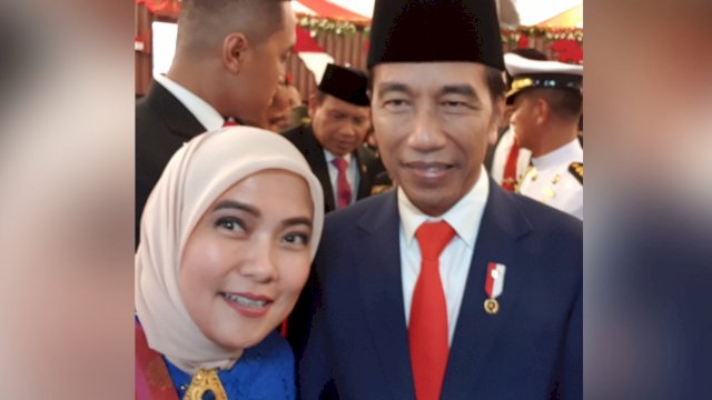 Anggota Komisi IX DPR RI Aliyah Mustika Ilham, bersama Presiden RI Joko Widodo.