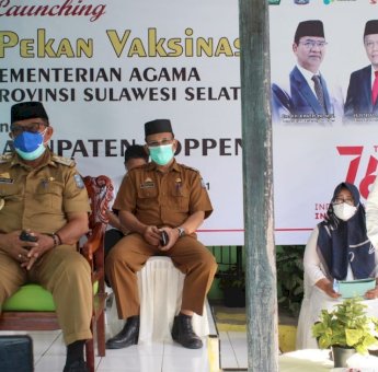 Kemenag Soppeng Ikuti Launching Pekan Vaksinasi Kemenag Pemprov Sulsel