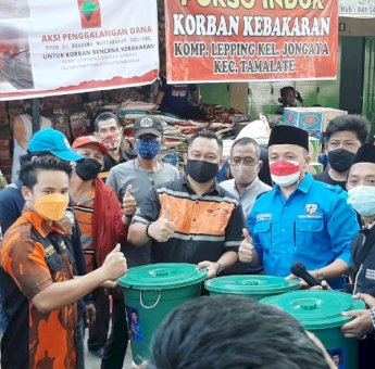 KNPI Makassar Salurkan Bantuan Kemanusiaan Kepada Warga Korban Kebakaran di Jongayya
