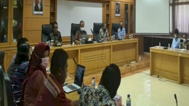 Audiensi Bupati Wajo Amran Mahmud, bersama Kepala BKN Kantor Regional IV di Kota Makassar, Sabtu (21/08/2021).