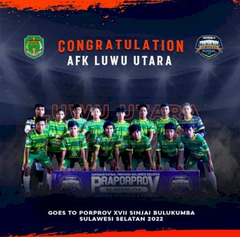 Selamat! Tim Futsal Luwu Utara Lolos ke PORPROV XVII Sulsel 2022