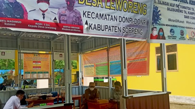 Posko Gugus Tugas Penanganan Covid-19 Desa Leworeng, Kecamatan Donri-Donri, Kabupaten Soppeng.