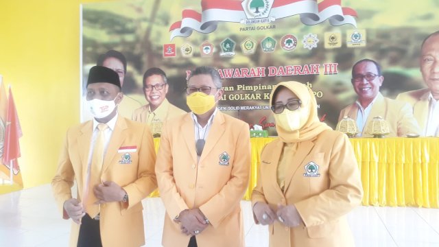 Ketua DPD I Golkar Sulsel, Taufan Pawe, Menghadiri Musda DPD II Golkar Palopo, Kamis (26/8/2021).