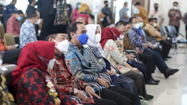 Ketua DPRD Makassar, Rudianto Lallo saat menghadiri acara serah terima jabatan Kepala BPK RI Perwakilan Sulsel, Kamis (10/6/2021).