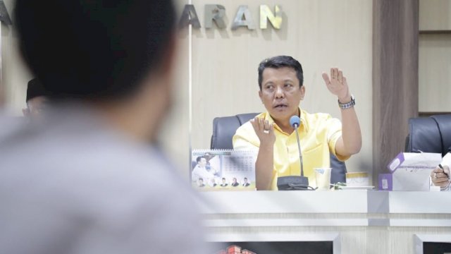 Ketua Komisi D DPRD Kota Makassar, Abdul Wahab Tahir dalam rapat jelang Penerimaan Peserta Didik Baru (PPDB) Tahun Ajaran 2021, Senin (14/6/2021).