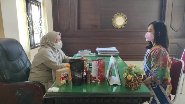 Puteri Pariwisata Sulsel Temui Kadis Pariwisata Palopo, Senin (12/8;2021)