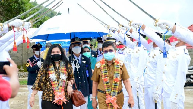 Wali Kota Palopo Judas Amir Menghadiri Lulusan SMK Samudra Nusantara, Senin (13/9/2021).
