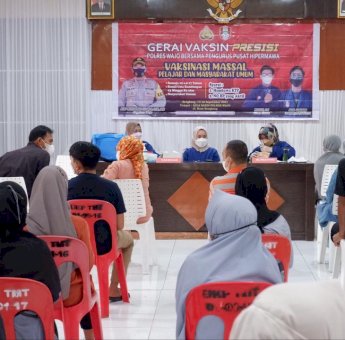 Gerai Vaksin Presisi, Polres Wajo Kerjasama Pengurus Pusat Hipermawa