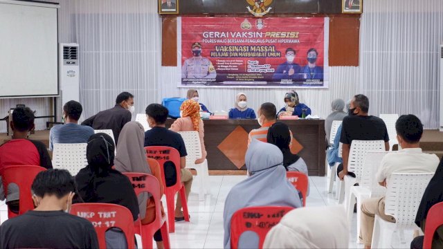 Gerai Vaksin Presisi, Polres Wajo Kerjasama Pengurus Pusat Hipermawa