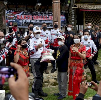 HDCI Indonesia Rally 2021, Salurkan Lima Ton Beras ke Pelaku Wisata Toraja, Korban Banjir di Wajo dan di Poso Sulteng