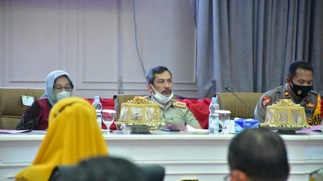 Sekretaris Kota (Sekkot) Palopo Memimpin Rapat Persiapan Verifikasi Kota Sehat, Selasa (28/9/2021).