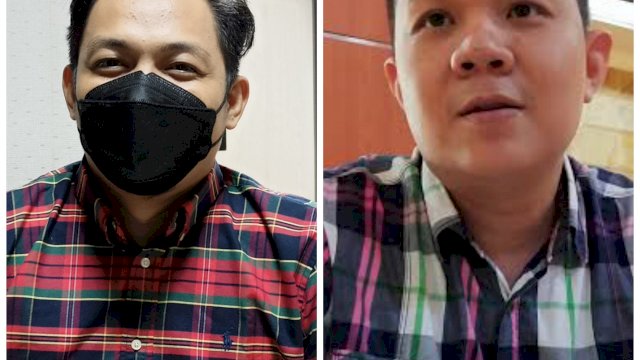 Dua legislator Fraksi Partai Gerindra DPRD Sulsel, Adam Muhammad (kiri) serta Edward Wijaya Horas.