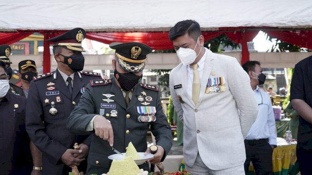 Perayaan HUT TNI ke-76 di Makodim 1409 Gowa, Selasa (05/10/2021).