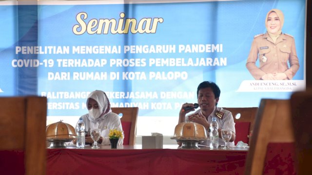 Balitbangda Palopo Seminar Penelitian Pengaruh Covid-19 Terhadap Proses Pembelajaran di Palopo, Rabu (13/10/2021).