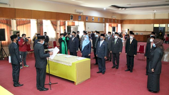 Pelantikan Pejabat Pimpinan Tinggi Pratama Lingku Pemkab Soppeng, Jumat (22/10/2021).