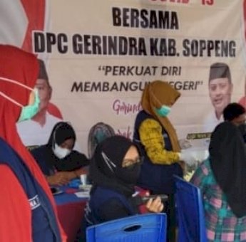 Partai Gerindra Jadi Parpol Pertama yang Gelar Vaksinasi di Soppeng