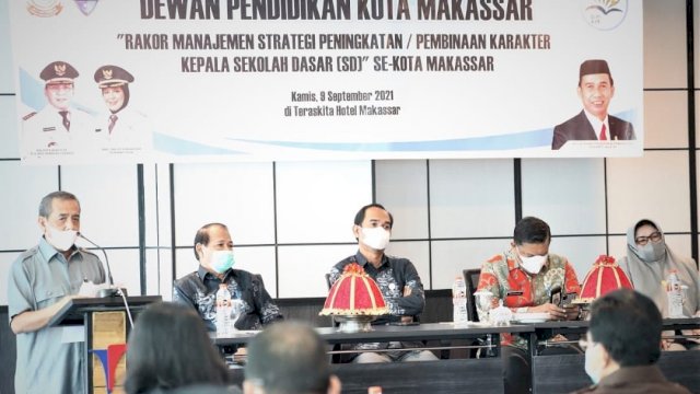 Ketua DPRD Makassar, Rudianto Lallo saat menghadiri Rakor Dewan Pendidikan Kota Makassar, Kamis (9/9/2021).