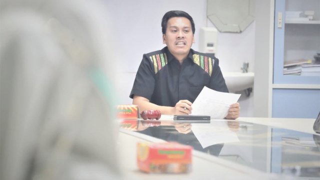 Wakil Ketua DPRD Makassar, Andi Nurhaldin NH saat memimpin rapat pembentukan Pansus Ranperda Perlindungan Guru, Rabu (15/9/2021).