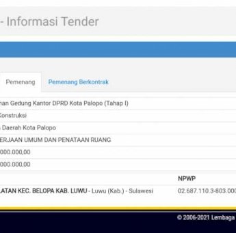 Ini Pemenang Tender Proyek Pembangunan Kantor DPRD Palopo