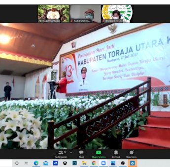 Andi Sudirman Hadiri HUT Toraja Utara ke-13 Secara Virtual