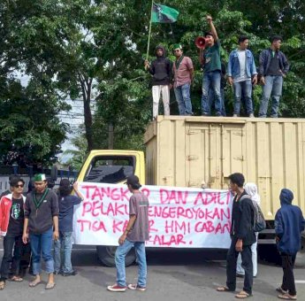 Pelaku Pengeroyokan Aktivis HMI Belum Diamankan, Puluhan Mahasiswa Geruduk Polres Takalar