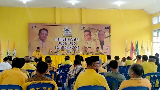 DPD II Golkar Palopo Rapat Koordinaasi Pengurus Baru, Sabtu (27/11/2021).