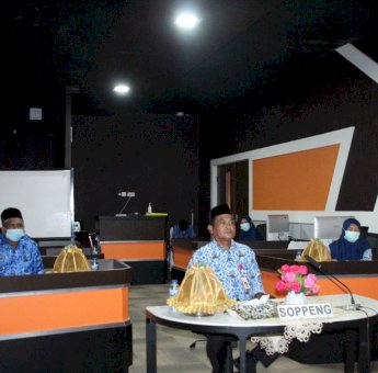 Sekda Soppeng Ikuti Penyerahan Anggaran DIPA 2022 Secara Virtual