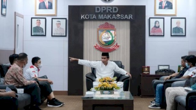Ketua DPRD Makassar, Rudianto Lallo saat menerima kunjungan pengurus LAKIN, Jumat (22/10/2021).