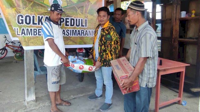 Pengurus Golkar Kepulauan Selayar menyalurkan bantuan untuk warga Kecamatan Pasilambena dan Pasimarannu, yang terdampak Gempa.