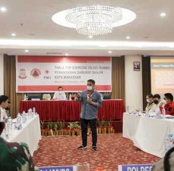 Gelar Table Top Exercise Pananganan Darurat Banjir, Ketua PMI Makassar: Banjir Tanggung Jawab Bersama
