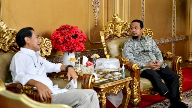 Plt Gubernur Sulsel Andi Sudirman Sulaiman, berbincang dengan Duta Besar Indonedia untuk Mesir, di Rumah Jabatan Gubernur Sulsel, Kamis (09/12/2021).