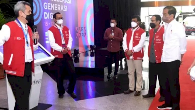 Presiden RI Joko Widodo saat menghadiri Peresmian Gerakan Akselerasi Generasi Digital di JCC, pada Rabu (15/12/2021).
