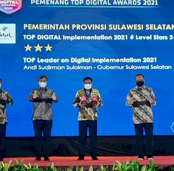 Sukses Manfaatkan Aplikasi Digital untuk Pelayanan Publik, Pemprov Sulsel Raih Penghargaan Top Digital Award 2021