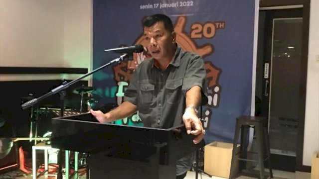 Bupati Bulukumba, Muchtar Ali Yusuf saat menghadiri ramah tamah dan launching festival bumi Panrita Lopi, Senin (17/1/2022).