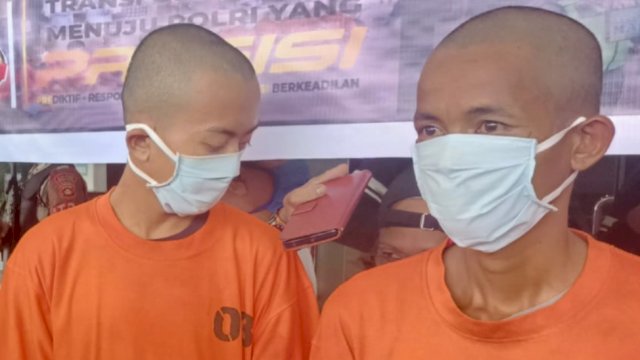 Pelaku pemerkosa nenek 60 tahun yang diamankan di Polres Banyuasin, Sumatera Selatan.