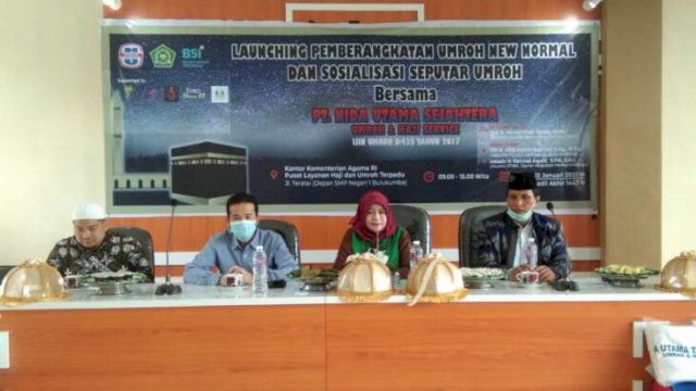 Launching pemberangkatan umrah dan sosialisasi seputar umrah di kabupaten Bulukumba, Sabtu (22/1/2022).
